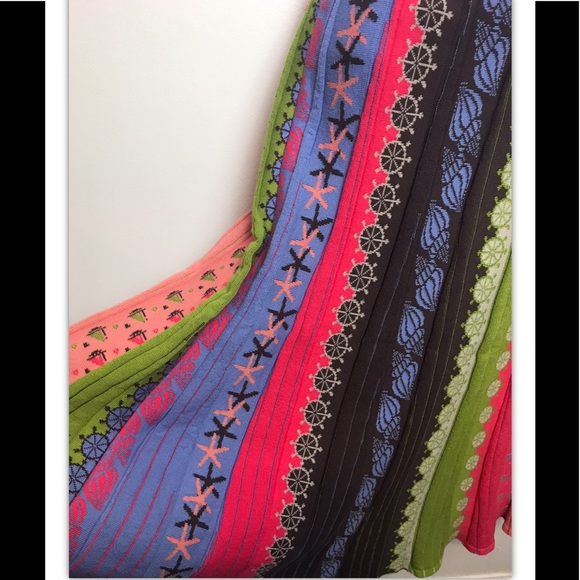 IVKO Anthropologie Sweater Skirt Pleated Serbia Sea Motif Pencil Midi - Picture 3 of 9